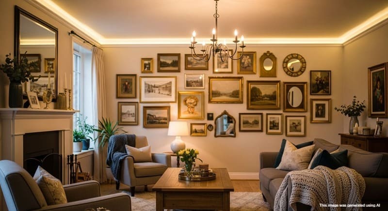 Accent lighting for living room interiors