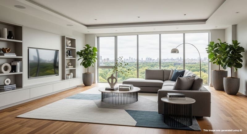 Sofa placement idea for modern living room