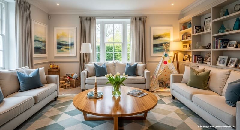 Stylish and safe center table in family living room