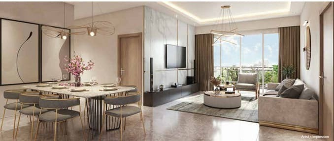 Interior of 3 BHK smart home in 24K Altura Baner with premium finishes and automation.