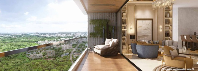 Working from home on a river-facing balcony at 24K Manor Pimple Nilakh.